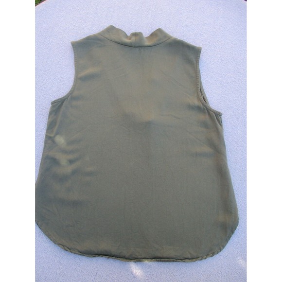 NANETTE LEPORE Blouse Women's Medium Green Sleeveless Short Tunic Top V-Neck - Picture 5 of 12
